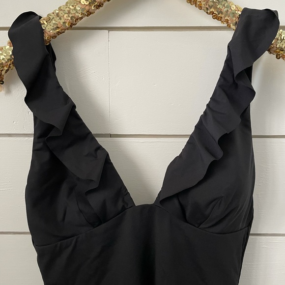 Black Ruffle Swimsuit - Picture 2 of 6